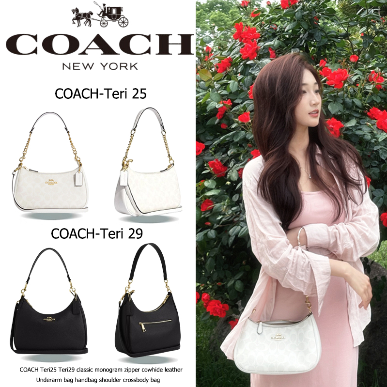 【ส่งกรุงเทพ】Coach แท้จริง teri 25 กระเป๋ารักแร้พระจันทร์ครึ่งเสี้ยว กระเป๋าสะพายไหล่ กระเป๋าสะพาย กระเป๋าถือ