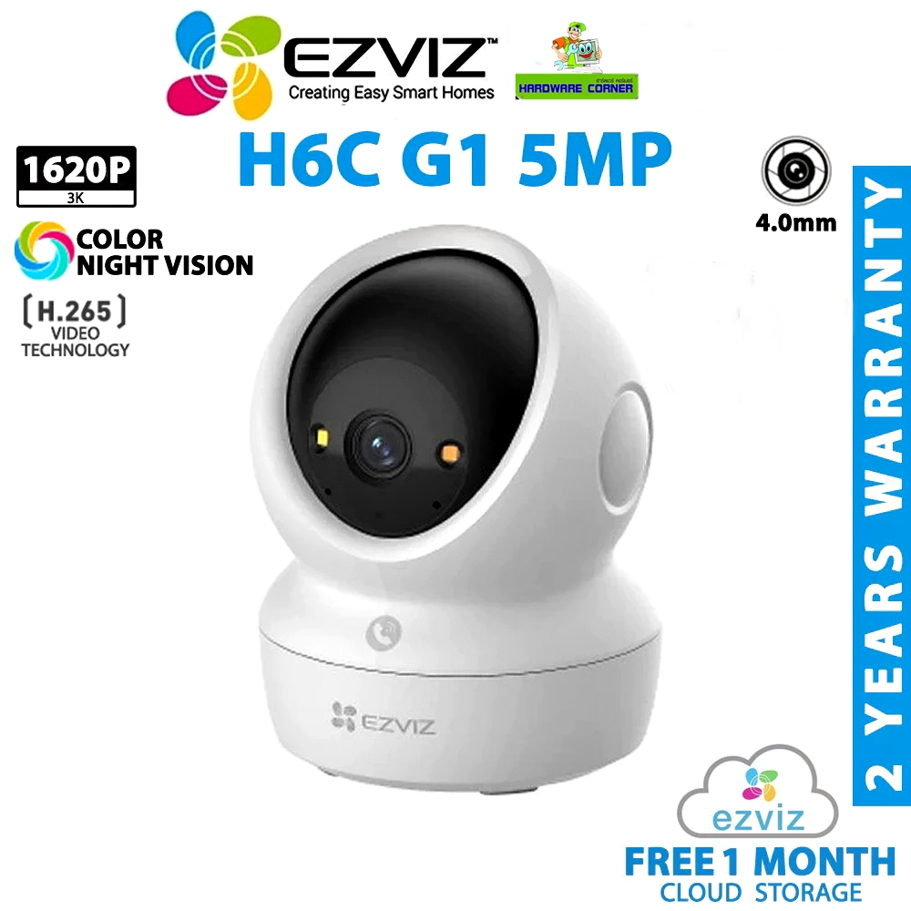 ⚡️กล้องวงจรปิดไร้สาย⚡️EZVIZ H6C G1 3K 5MP Next-Generation Pan & Tilt Wi-Fi Smart Home Indoor Camera