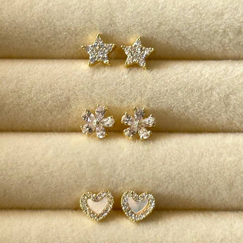 Socrush.bkk | CRUSH MUSE earrings collection💌 | SE-050 | ต่างหู หัวใจ ดอกไม้ ดาว เพชร