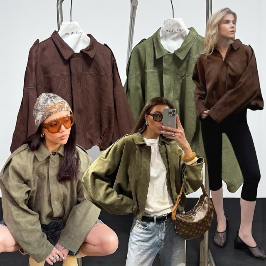 ZR Suede Jacket !!! (690฿) mo.studio เสื้อเเจ๊คเกตสไตล์หนังกลับ สไตล์ซาร่า การตัดเย็บอย่างดี ซิปฟันเ
