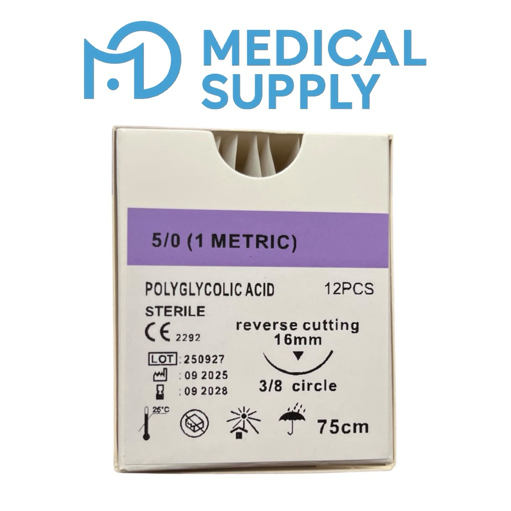 VICRYL ไหมละลาย ติดเข็ม  ขนาด  5/0 ยาว75cm ขายยกกล่อง(12ชิ้น)