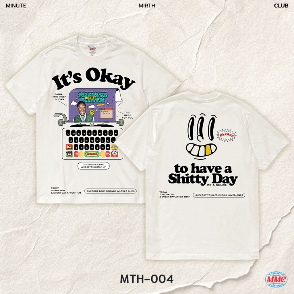 เสื้อยืด " MINUTE MIRTH 🫠 "สีครีม ( MTH-004 )