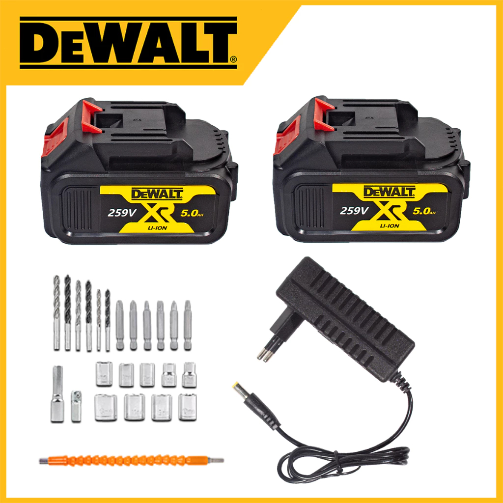 DEWALT สว่านไร้สาย สว่านแบต 259V 3ระบบ เจาะกระแทกได้ แบตฯให้ 2 ก้อน มีไฟบอกสถานะ และระดับน้ำบอกแนวเจาะ - รูปที่ 4