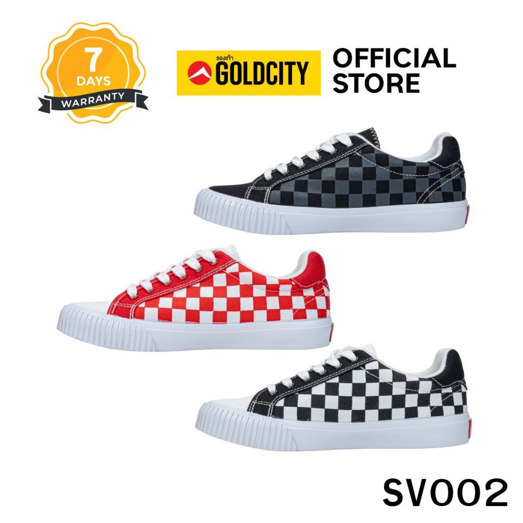 New GOLDCITY รองเท้าผ้าใบ แฟชั่น แบบผูกเชือก UNISEX ใส่สบาย น้ำหนักเบา กันลื่น (37-45) รุ่น SV002