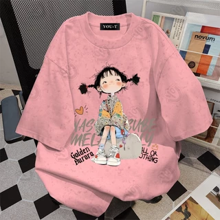 TeeTwoOneเสื้อยืดสีส้มลาย เกาหลีสไตล์“GOLDEN GIRL”ผ้าCOTTON100% เสื้อยืดผู้หญิงผ้าฝ้ายใส่สบายOVERSIZEเสื้อยืดคอกลม【COD】