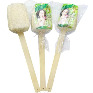 ใยบวบขัดผิว มีด้ามไม้ ใยบวบแท้ธรรมชาติ 100%