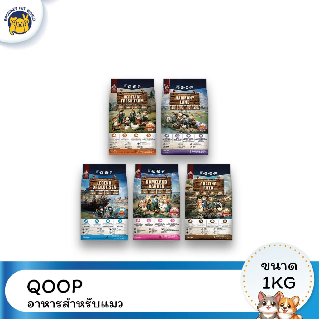 QOOP คูปป์ อาหารแมว สูตร Gluten Free สำหรับแมวทุกช่วงวัย ขนาด 1 กิโลกรัม