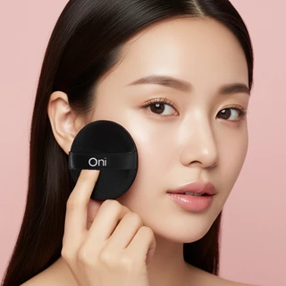 Oni Round Powder Makeup Puff 2pcs,Premium Makeup Puff for Loose & Pressed Powder,ฟองน้ำปัดแป้ง,ฟองน้ำแป้งอัด