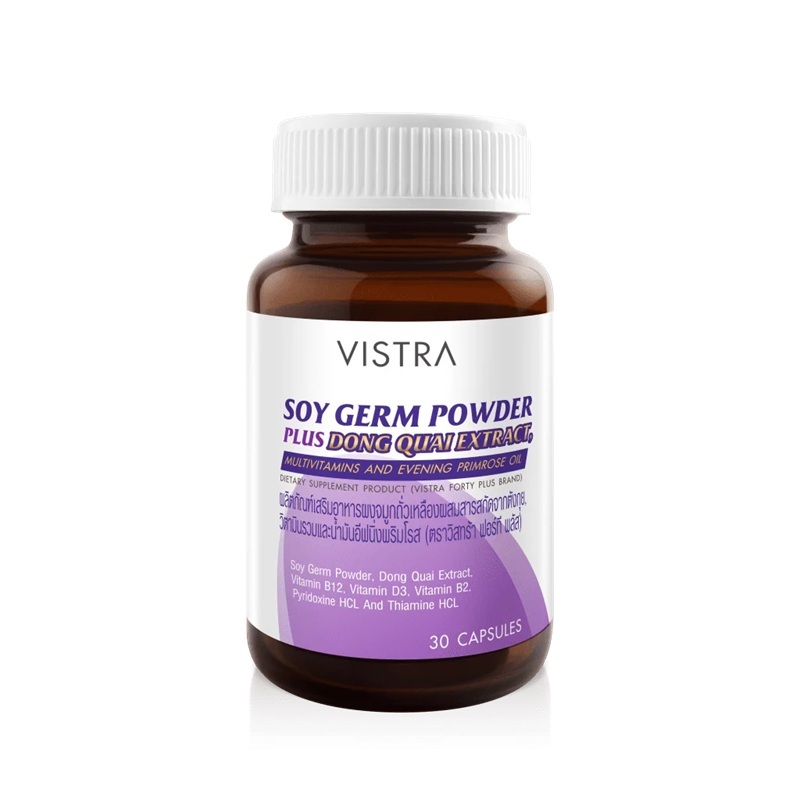 VISTRA Soy Germ Powder Plus  วิตามินรวมปรับสมดุลฮอร์โมนเพศหญิง 30 แคปซูล