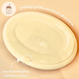Happy Sheri จานซิลิโคนก้นดูด BLW พร้อมฝาปิด | silicone suction plate + lid ฐานใหญ่ ดูดโต๊ะแน่น จานเด็กดูดโต๊ะได้
