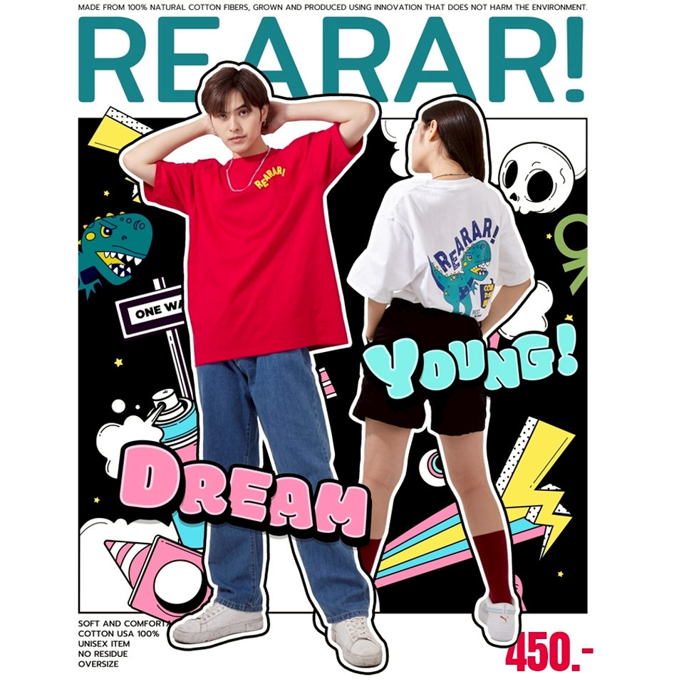 OK Apparel เสื้อยืดคอกลมแขนสั้น ลาย ก๊อตจิ ทรง oversize Cotton USA พร้อมส่ง