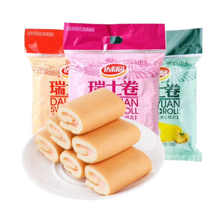 ขนมปังฝรั่งเศส (นุ่ม) รสเนยนม ตรา ต๋าลี่หยวน 达利园法式软面包香奶/香橙味160g 瑞士卷 Baguette Soft Bread Milk butter flavor - รูปที่ 7