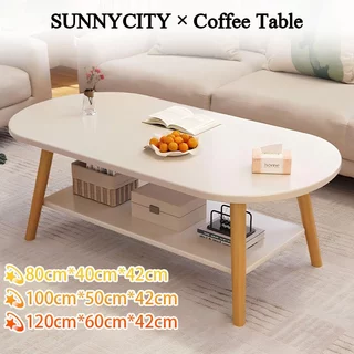 SUN โต๊ะกลางโซฟา120/100/80cmโต๊ะกาแฟ สไตล์เรียบง่าย ชั้นเก็บของสองชั้น สามารถใช้เป็นโต๊ะทานอาหารข้างโซฟาได้