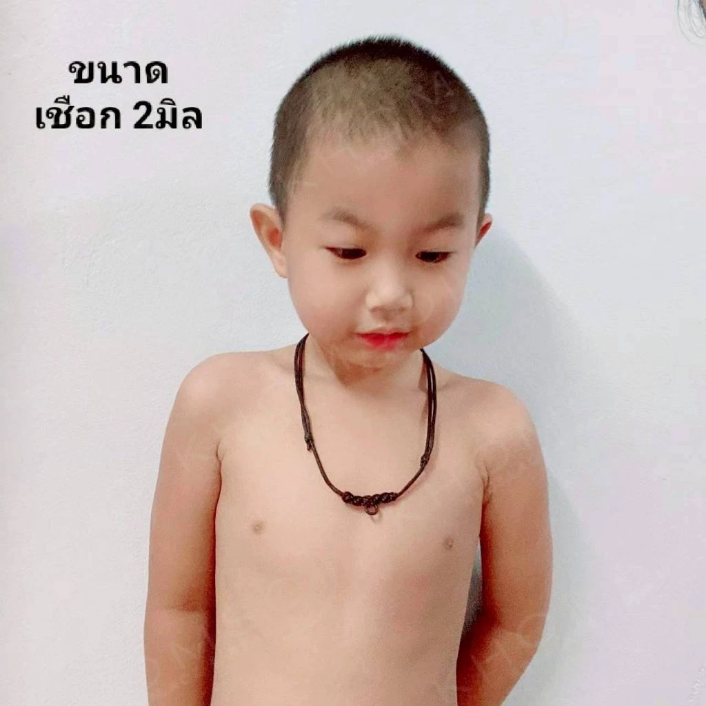 สร้อยคอเด็ก สร้อยพระ ถักเทียน ปรับสายได้ ขนาดเชือก 2,3,4มิล ลูกค้าสามารถดูรูปประกอบขนาดเชือก