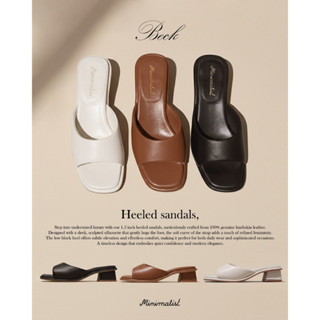 𝐌𝐈𝐍𝐈𝐌𝐀𝐋𝐈𝐒𝐓 รองเท้ามีส้นหนังแกะ รุ่น Beck สูง 1.5 นิ้ว เรียบห…