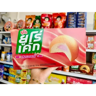 (1กล่อง)Euro Cake ยูโร่เค้ก สอดไส้ครีมคัสตาร์ด มีให้เลือก 5 รสชาติ (12 ชิ้น/กล่อง) น้ำหนักสุทธิ 204 กรัม