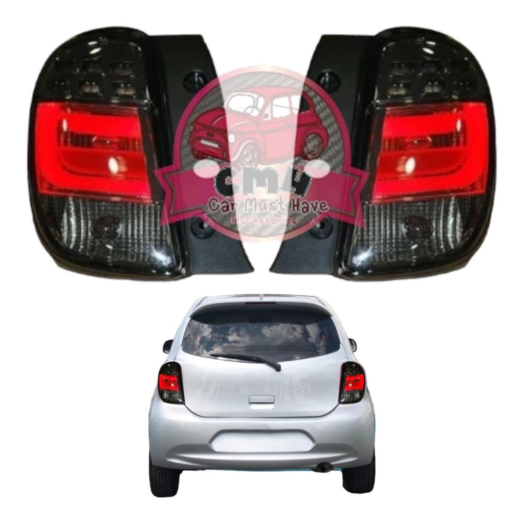 ไฟท้าย LED แต่ง ขาวแดง เดิมๆ NISSAN MARCH นิสสัน มาร์ช  2010 2011 2012 2013