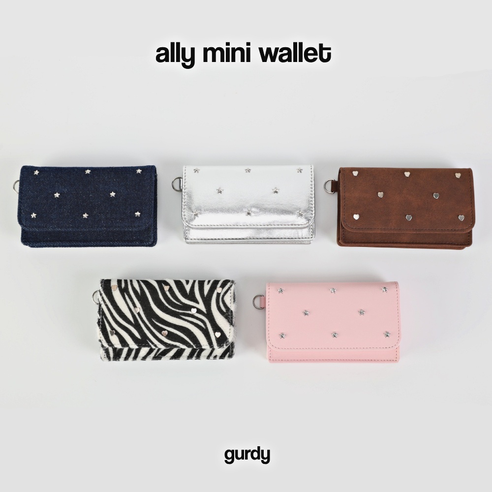 GURDY Gemma Mini Wallet กระเป๋าสตางค์ ใส่บัตรได้ 10+ ใบ มีสายโซ่สะพาย