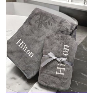 ผ้าเช็ดตัว hilton เกรดพรีเมี่ยมโรงแรม 5 ดาว ซับน้ำดีเยี่ยม ไม่เป็นขุย ผ้าขนหนูผืนใหญ่ ขนาด 70-140CM/จัมโบ้90*150CM