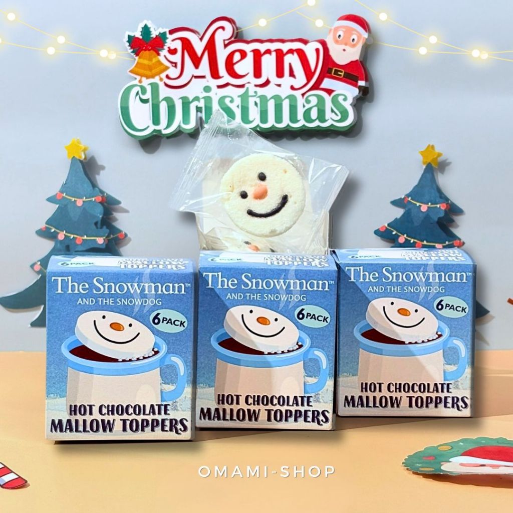 มาร์ชเมลโล่ มาร์ชเมลโล่คริสต์มาส Marshmallow topper 1กล่อง/60g. ขนมคริสต์มาส หิมะ รสนม