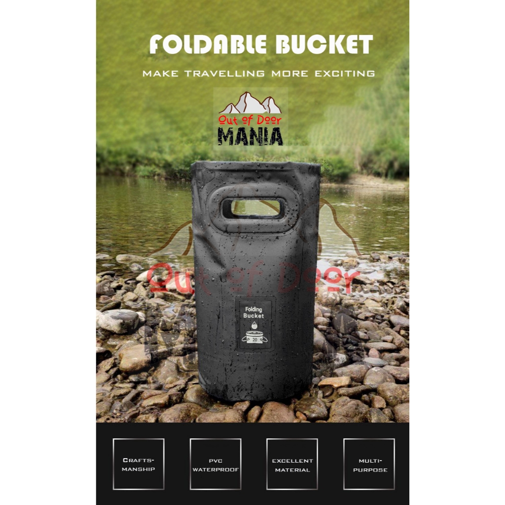 พร้อมส่ง!!! ถังแช่่เท้า ถังพับได้ Ice Bath แบบพับได้แบบพกพา Folding Bucket สไตล์แคมป์ปิ้ง