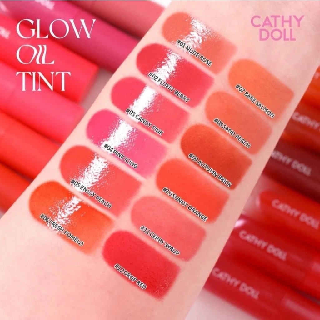 Cathy Doll Glow Oil Tint 2.4g เคที่ดอลล์ โกลว์ออยล์ทินท์ ทินท์ออยล์ บำรุงปาก สีชัด กลบสีปากคล้ำ ชุ่มชื้น ติดทน ราคา ถูกที่สุด ดีลบีเคเค แกลเลอรีภาพที่ 6