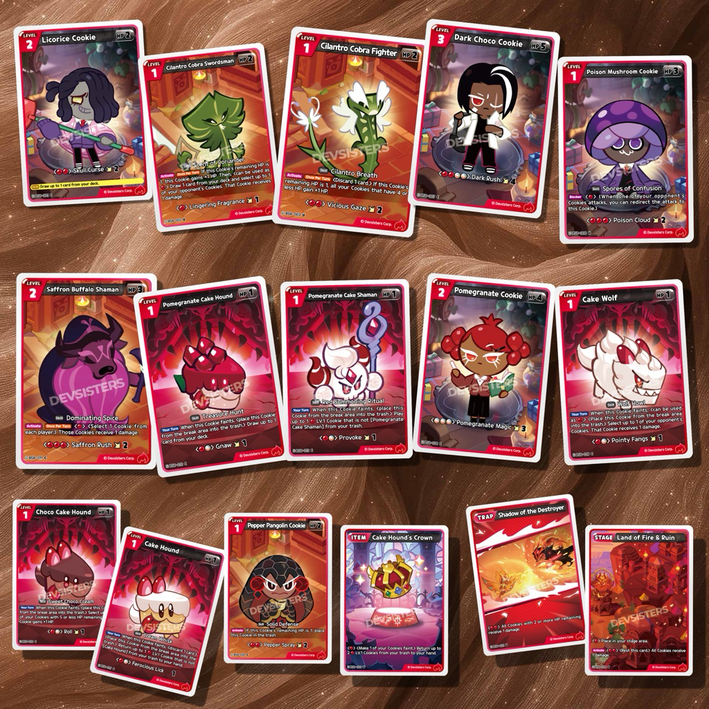 CookieRun ชุด Bs8 ระดับ C,U สีแดง ( Eng Ver. )