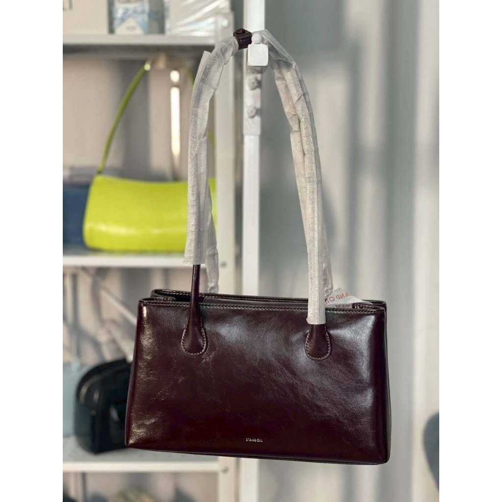 Stand Oil Square Low Bag 3 Colors - 스퀘어 로우백 (Marron, Black, Red Wine)