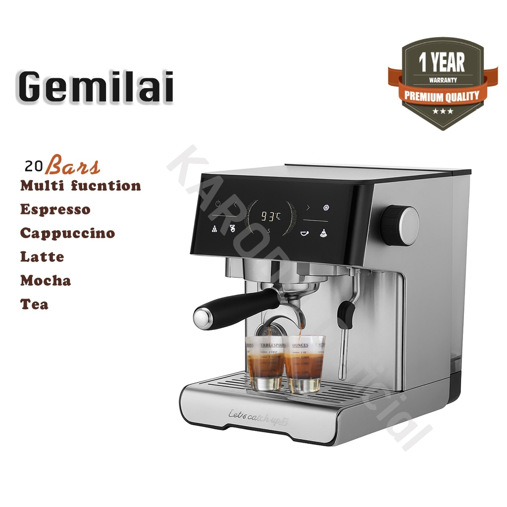 Gemilai เครื่องชงกาแฟอัตโนมัติ G3003B (ตั้งค่าเวลาชง, อุณหภูมิสกัด, พรมน้ำ) 1350W 1.7 ลิตร