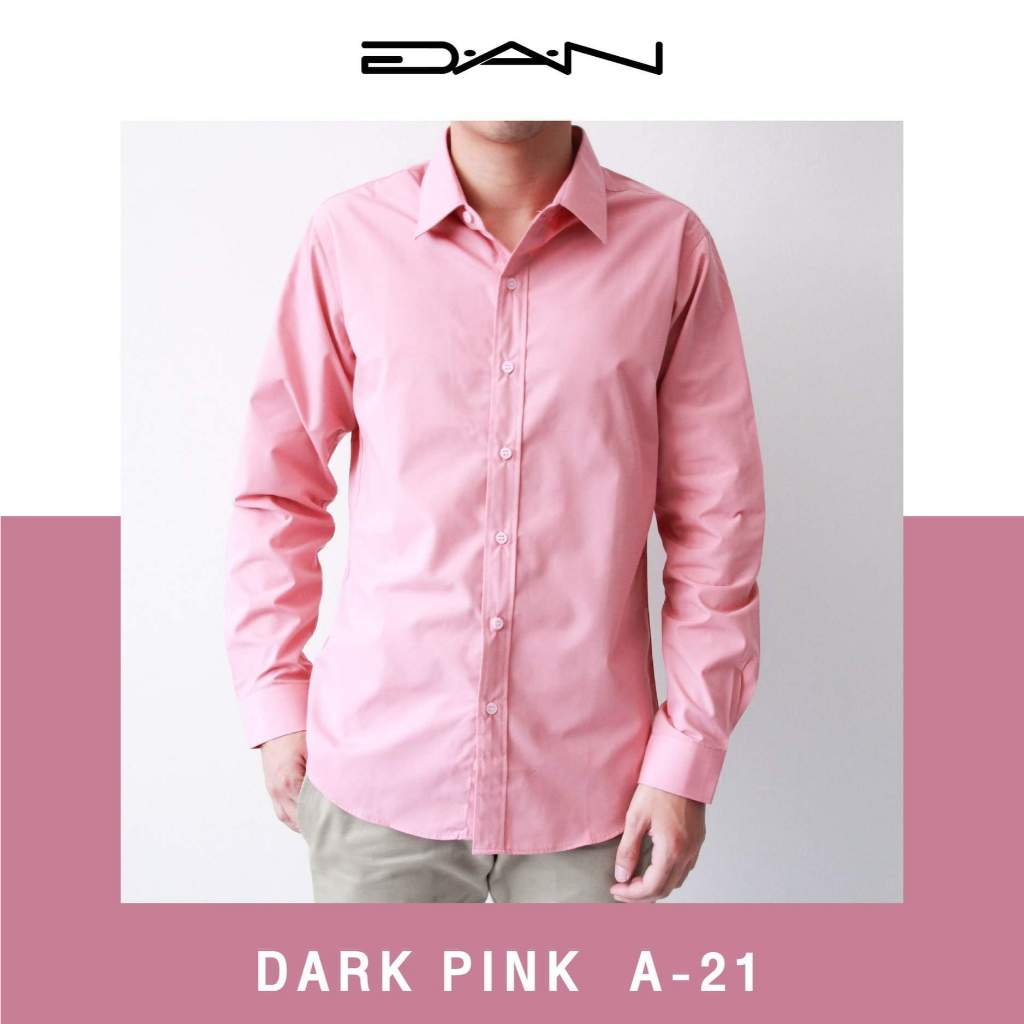 เสื้อเชิ้ต แขนยาว เสื้อเชิ้ตทำงาน เสื้อเชิ้ตสีพื้น Cotton Dobby สีกรม , แดง ,กลีบบัว ,เลือดหมู