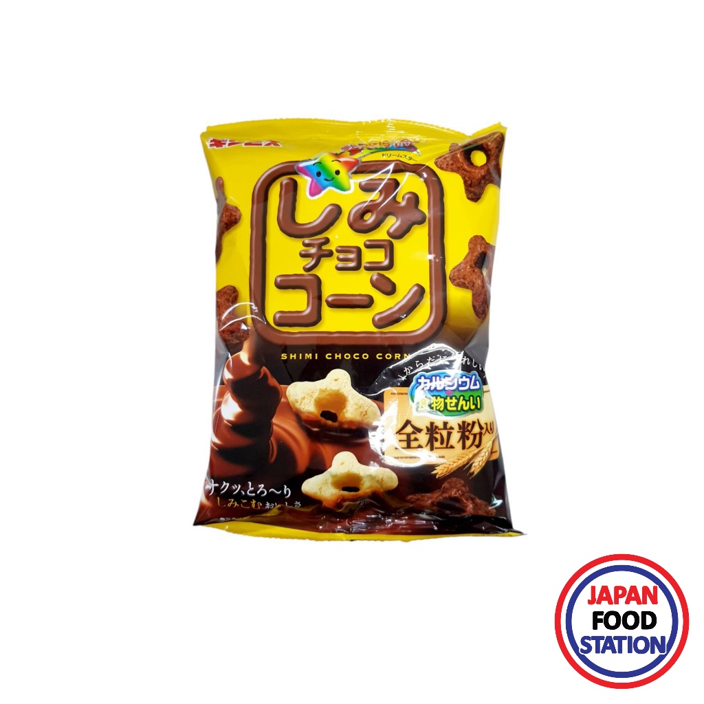 GINBIS SHIMI CHOCO 60G (21803) ขนมข้าวโพดอบกรอบเคลือบช็อกโกแลต JAPANESE SNACK