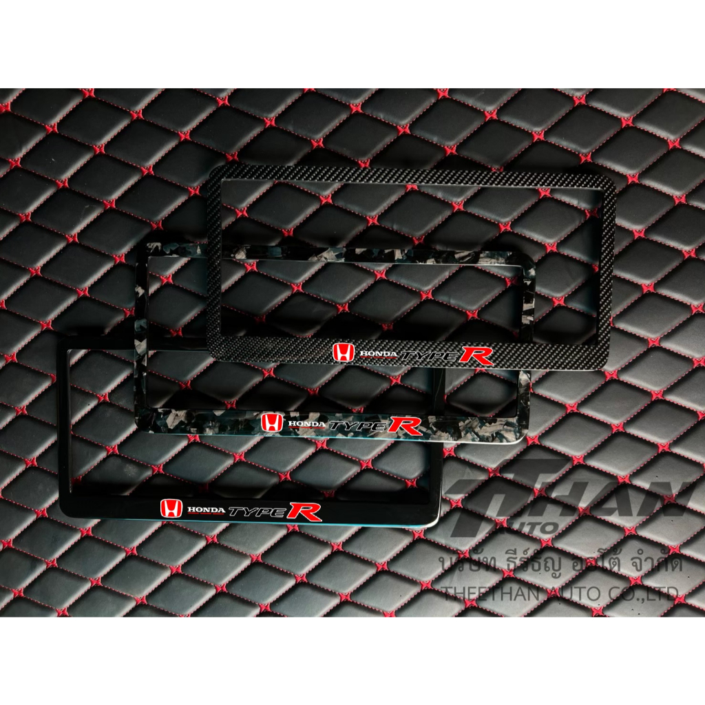 กรอบป้ายทะเบียน#TYPE R  #HONDA  #เคฟล่า #ผ้าคาร์บอนแท้ 100% แบรนด์แท้