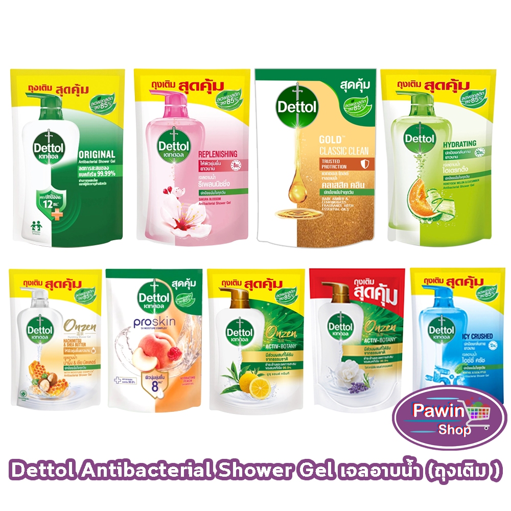 Dettol Gold Onzen เดทตอล โกลด์ เจลอาบน้ำ 370/400 มล. [2 ถุง] KK 6XXX ครีมอาบน้ำ สบู่เหลวอาบน้ำ แอนตี้แบคทีเรีย