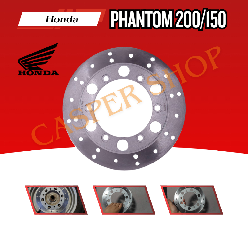 จานเบรคหลัง phantom 200/150 แท้Honda100%  [⚡️พร้อมส่ง⚡️] จานเบรคหลัง phantom200 TA200/150 ของตรงรุ่น