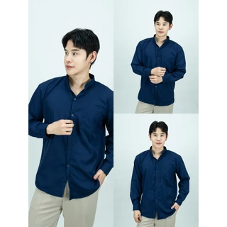 [ส่งทันที กทม.1 วัน] S19: เสื้อเชิ้ตคอจีนแขนยาว สีพื้น รุ่นมีกระเป๋า มีไซซ์ M-4XL ยับยาก ไม่ยืดไม่ย้วย ผ้านิ่ม