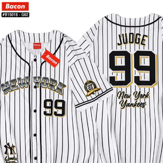 เสื้อแฟชั่น เสื้อกีฬาเบสบอล หมายเลข99 โอเวอร์ไซส์ มีกระดุมจริง 10 สี