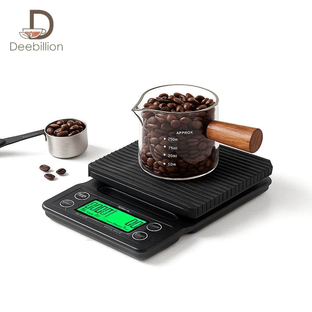 เครื่องชั่งกาแฟ เครื่องชั่งกาแฟดิจิตอล ตาชั่งขนาดเล็ก coffee scale หน้าจอ LED 5 หน่วย g,oz,lb,ml,g/ml Deebillion