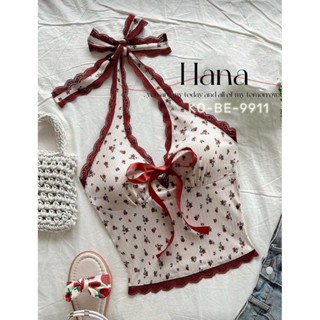 KOBE-9911 รุ่น Hana 🍷 เสื้อผูกคอดีเทลลูกไม้ขอบไวน์แดง สไตล์ว…