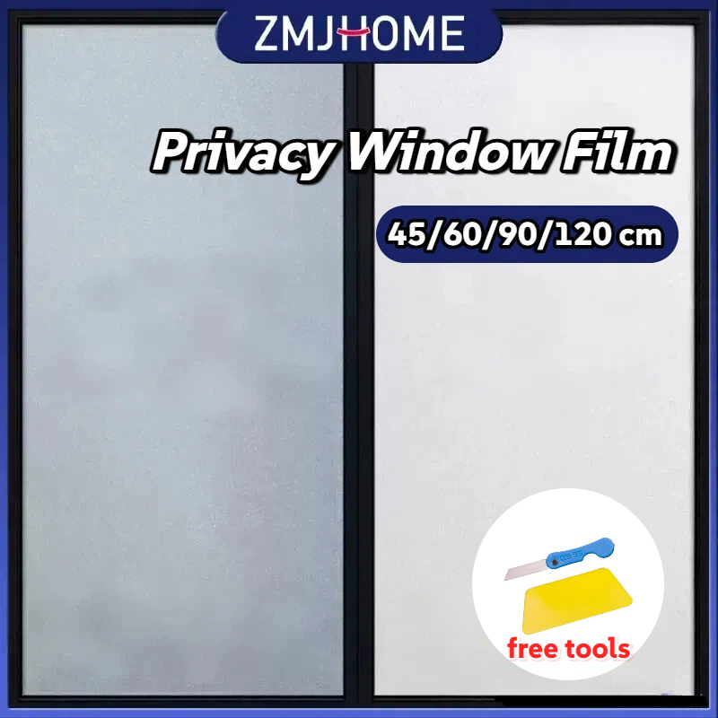 【Free Tools】200cm PVC สติ๊กเกอร์ติดกระจก Frosted Privacy Shield Film การตกแต่งห้อง การตกแต่งห้องน้ำ ZMJ-002-Frosted