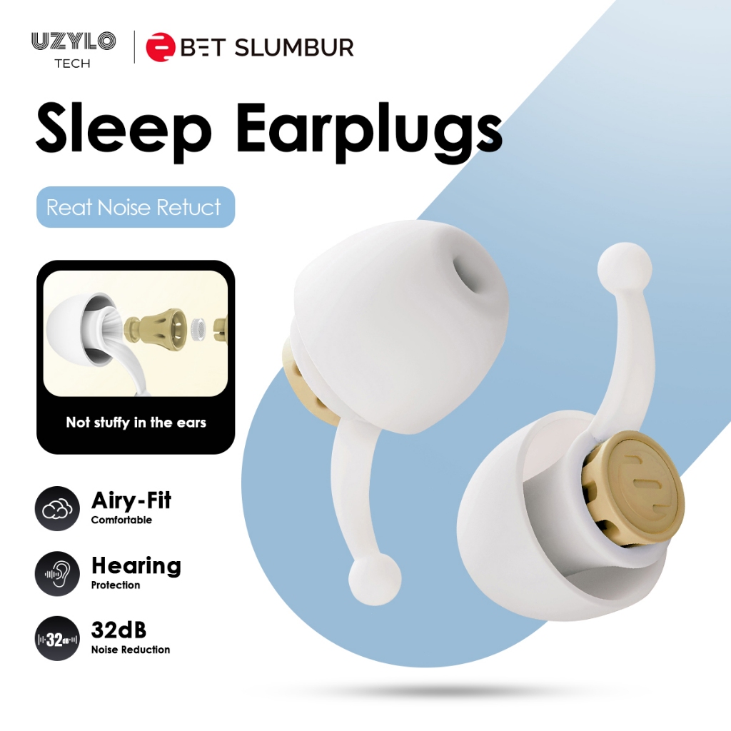 BET SLUMBUR SLEEP ที่อุดหูใส่นอน ลดเสียง SNR32dB | ใส่สบาย ระบายอากาศดี | ซิลิโคนอ่อนโยน ใช้ซ้ำได้