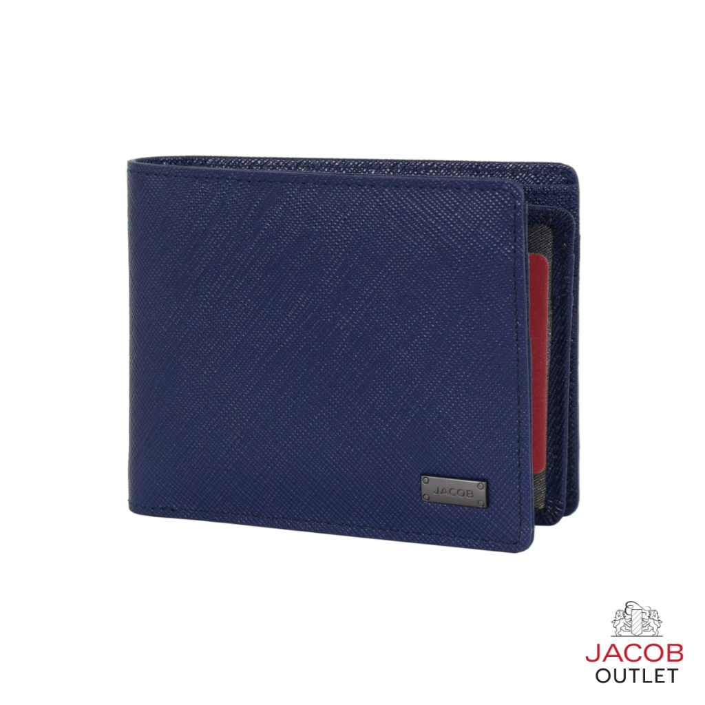 JACOB กระเป๋าสตางค์ชาย ลายSaffiano  พร้อมช่องใส่รูปภาพ รุ่น 22622