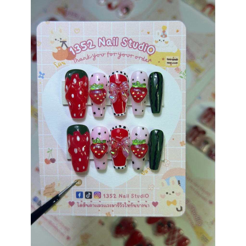 เล็บปลอมทรงบัลเล่ยาว R24