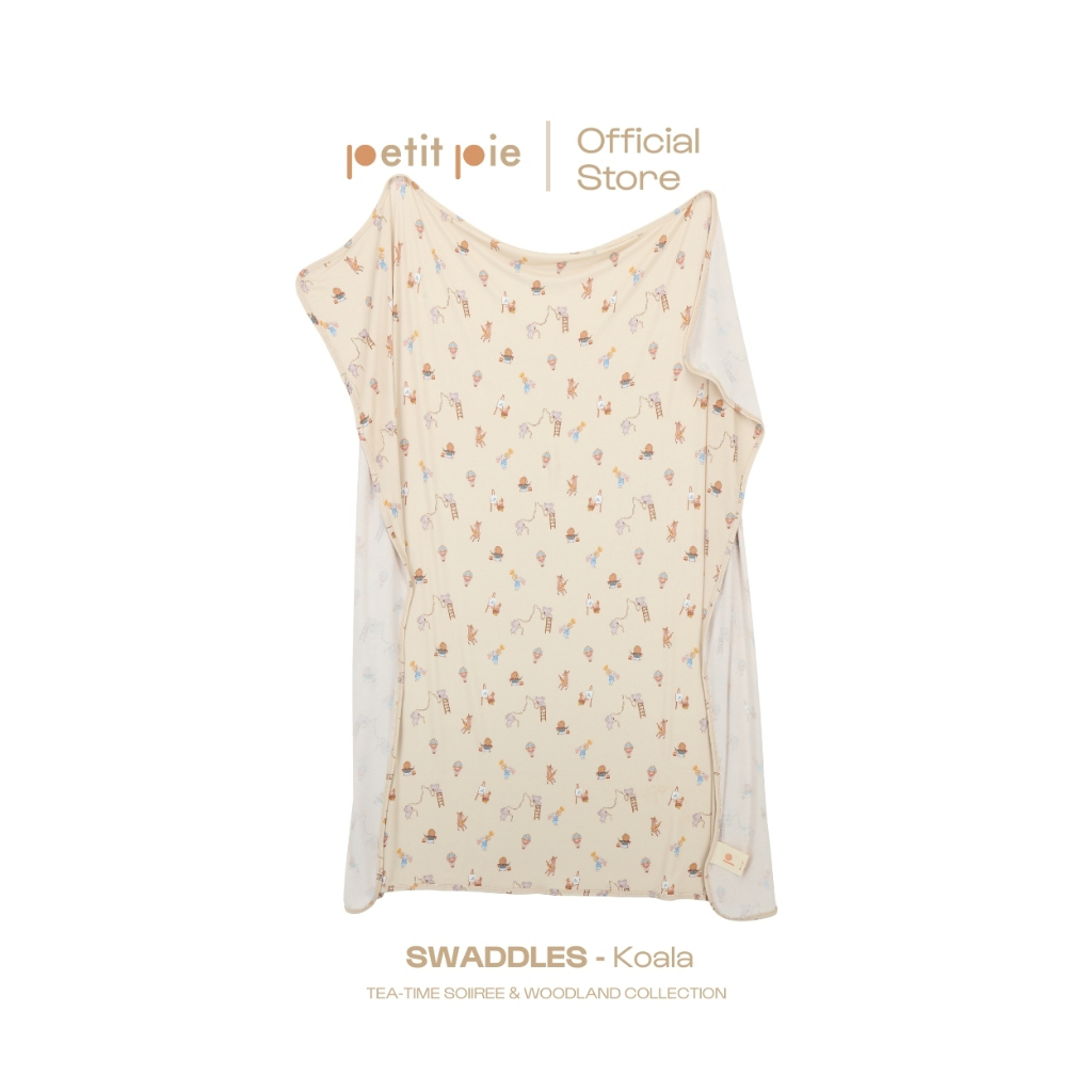 Petit Pie Swaddle - Koala ผ้าห่อตัวใยไผ่ นุ่มลื่น อ่อนโยนต่อผิว ผ้าโปร่งเย็นสบาย น้ำหนักเบา ปลอดภัย รับรองโดย OKEO-TEX