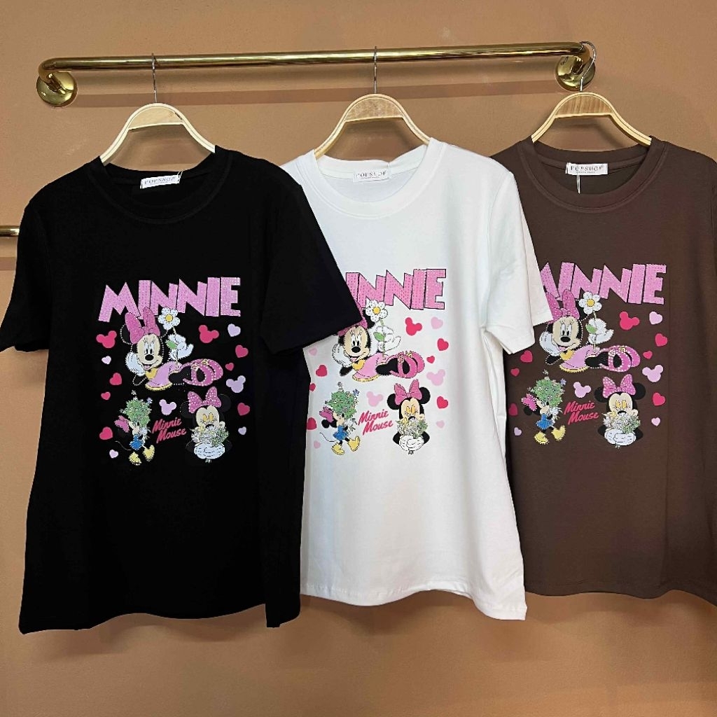 เสื้อยืดป้ายPOPSHOP รุ่น MINNIE อก40"-46" ยาว27“