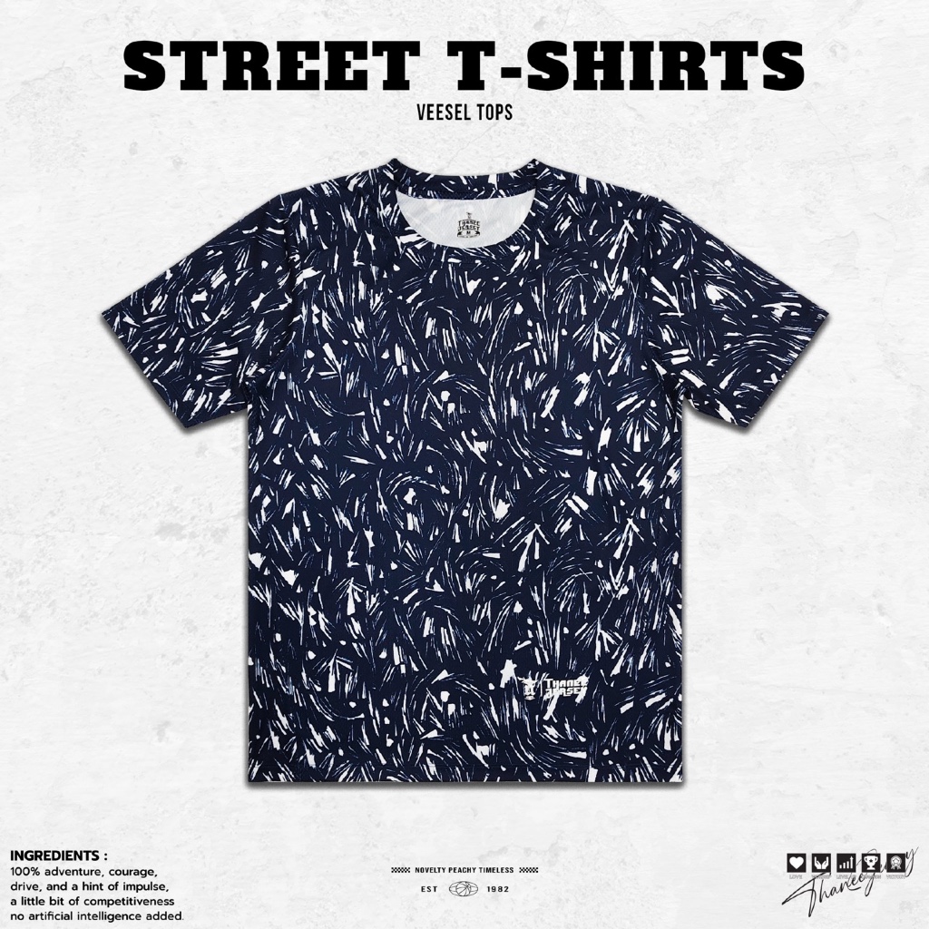 เสื้อกีฬา เสื้อแขนสั้น RIOTS ROCKET NAVY มีไซส์ใหญ่