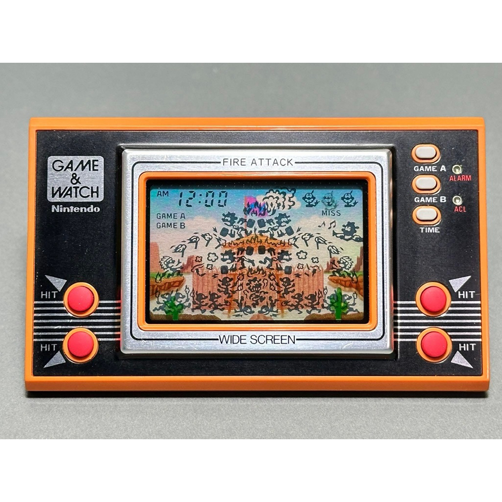 (1) Fire Attack Game & Watch (nintendo)(wide screen)[ID-29]  เกมกด ดับไฟ