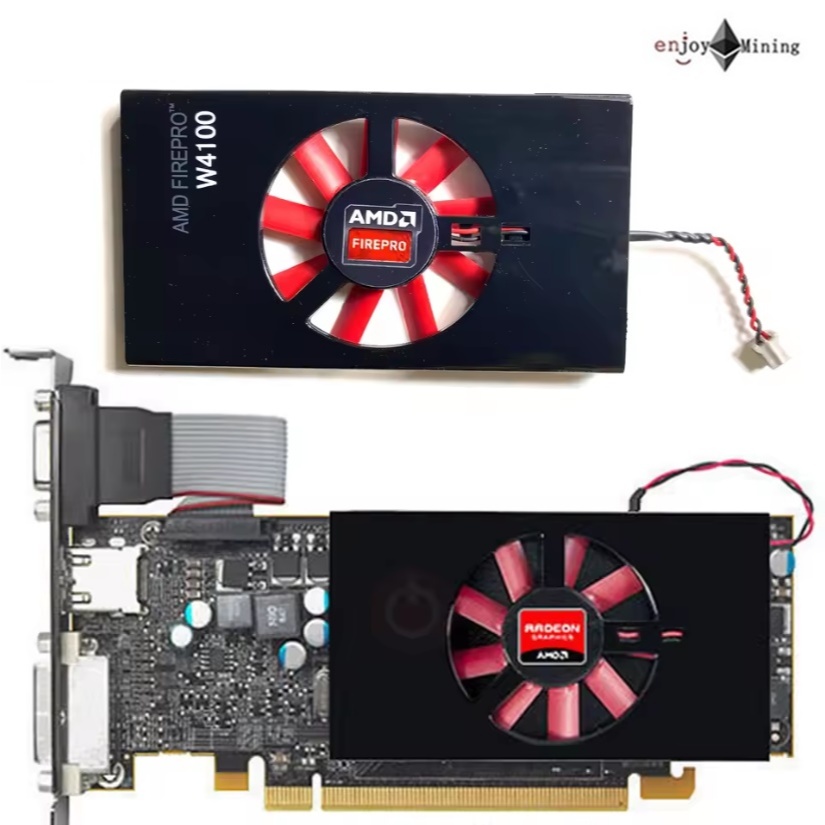 พัดลมการ์ดจอ AMD Radeon W4100 W2100 R7 350X R5 240 340X HD8570 8550 8510 7570 6570 graphics card PLA