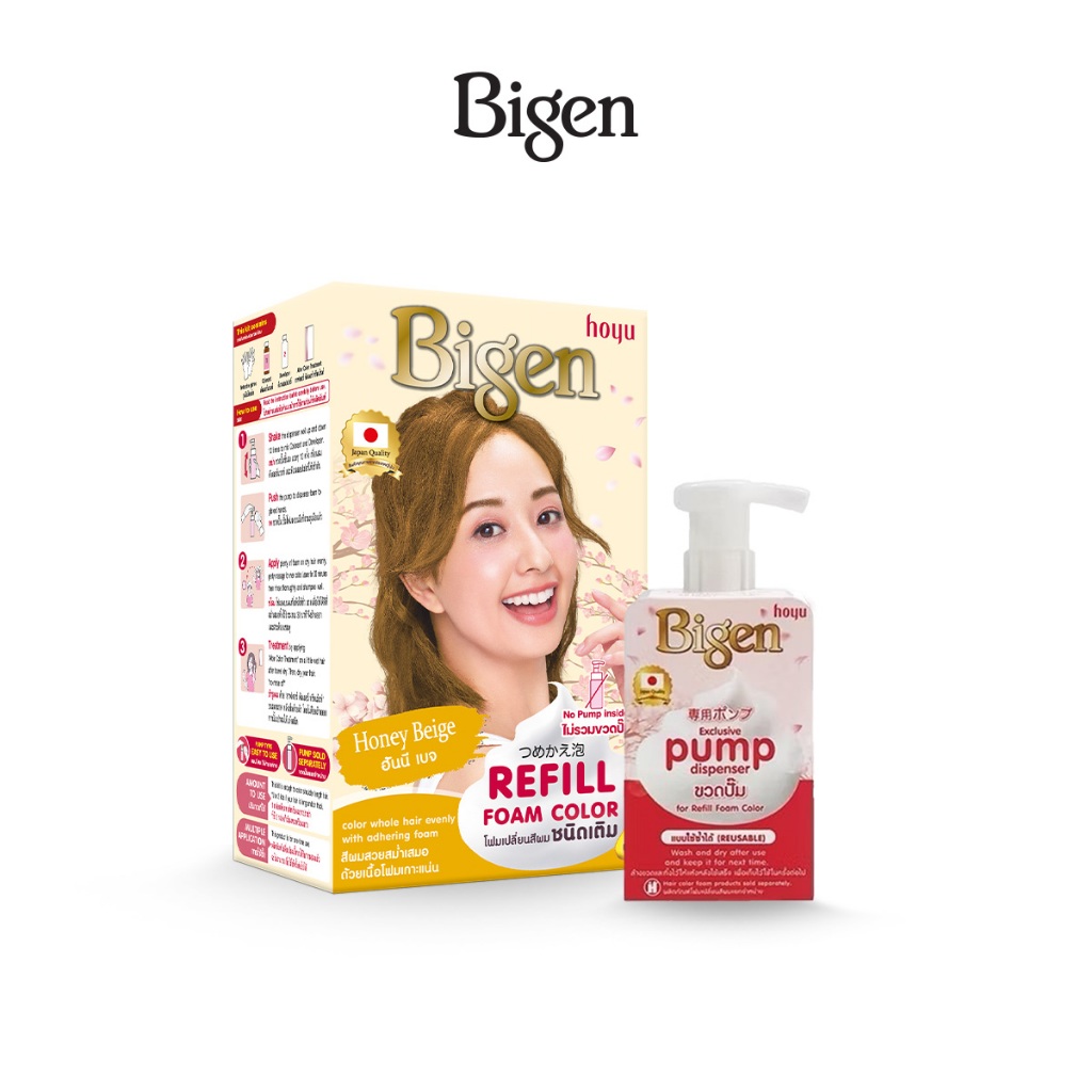 (แถมขวดปั๊มโฟม) Bigen Refill Foam Color บีเง็นโฟมเปลี่ยนสีผม