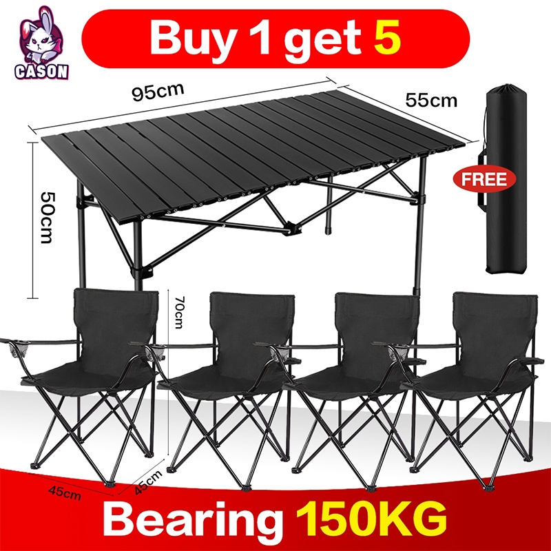 【CS】Camping Table Outdoor Table Folding Table Portable Outdoor Picnic Table BBQ Aluminium Table Egg 