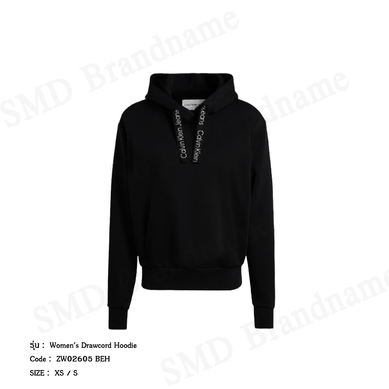 Calvin Klein Jeans เสื้อสเวตเตอร์แขนยาวผู้หญิง รุ่น Women's Drawcord Hoodie Code: ZW02605 BEH